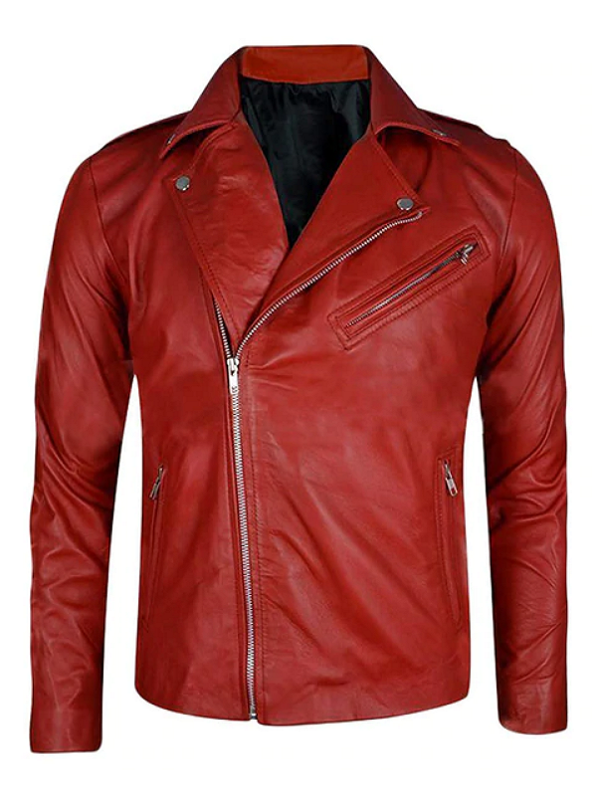 Fergal Devitt Motorcycle Red Leather Jacket