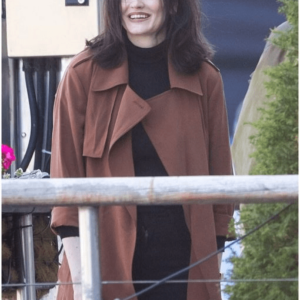 French Actress Eva Green Long Brown Cotton Coat