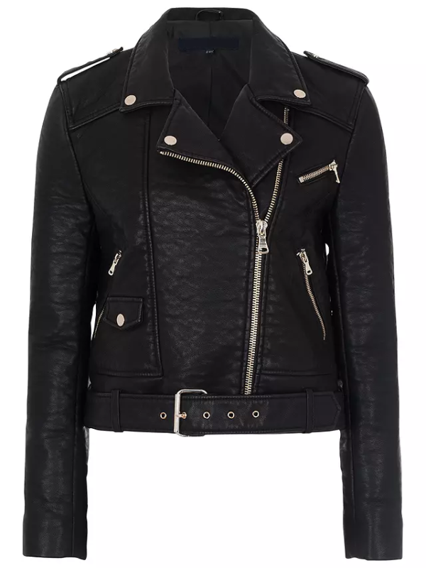 French Connection Generation Black Leather Jacket