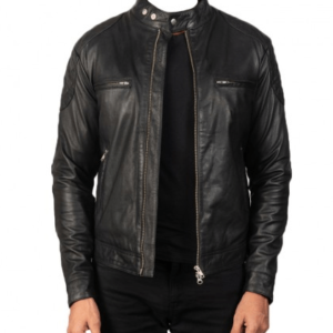 Gatsby Black Leather Biker Jacket