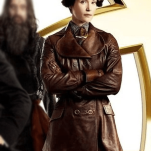 Gemma Arterton The Kings Man Polly Leather Coat