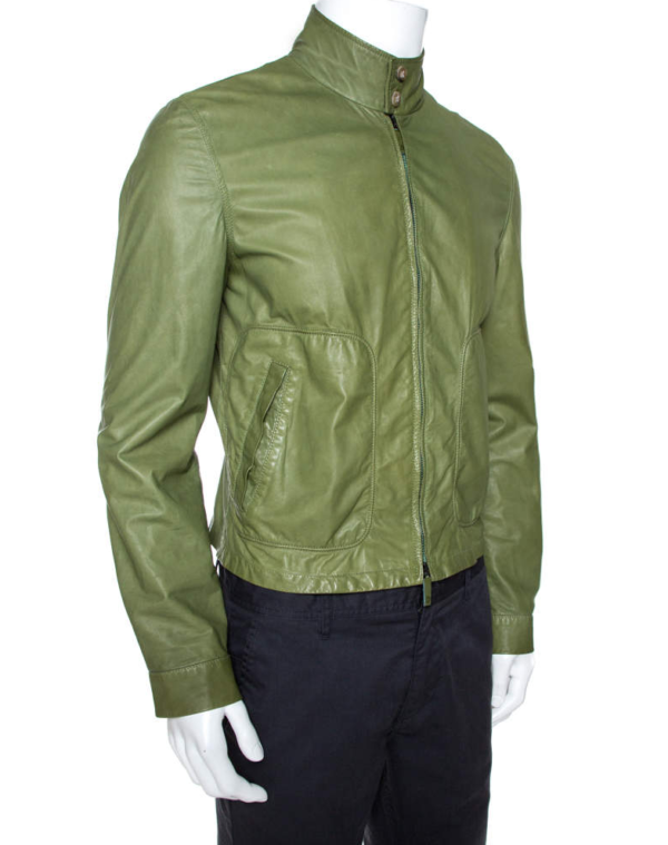 Giorgio Armanis Green Leather Jacket