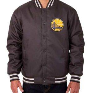 Golden State Warriors Varsity Poly Twill Charcoal Jacket