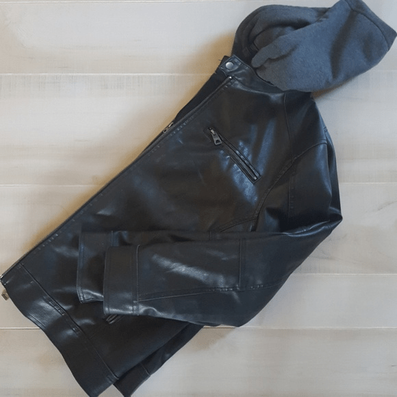 Guess Hooded Leather Jackets