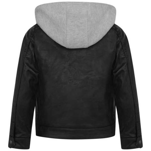 Guess Boys Leather Hooded Jacket