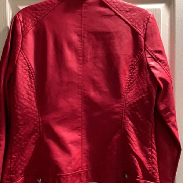 Mens Guess Red Leather Jacket