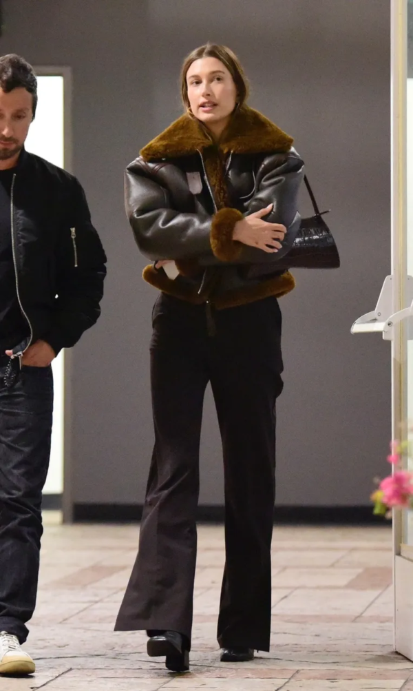 Hailey Bieber Leathers Jackets