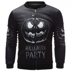 Halloween Party Black Bomber Cotton Jacket
