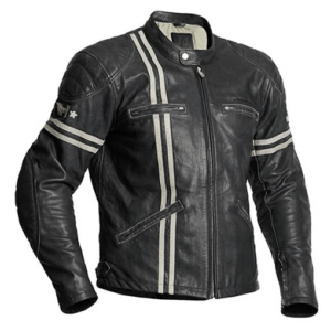 Halvarssons Dresden Biker Striped Leather Jacket