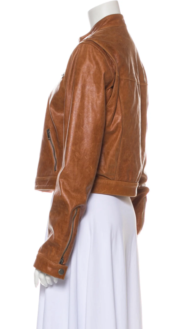 Hautes Hippie Brown Biker Leather Jacket