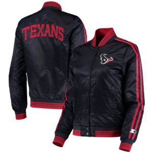 Houston Texans Starter Navy Overtime Varsity Satin Jacket