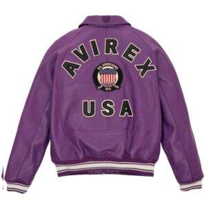 Icon Avirex Purple Leather Jacket