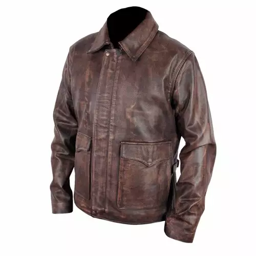 Indiana Jones Harrison Ford Indy Leather Jacket - Right Jackets