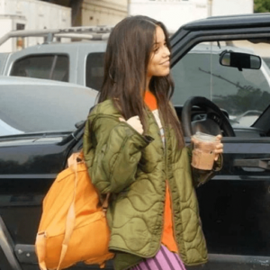 Jenna Ortega The Fallout 2021 Green Parachute Jacket