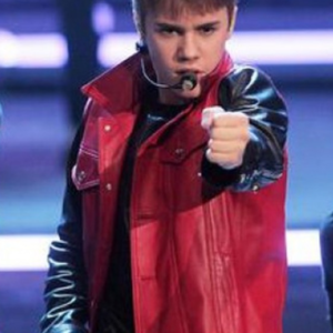 Justin Bieber Red And Black Leather Jacket
