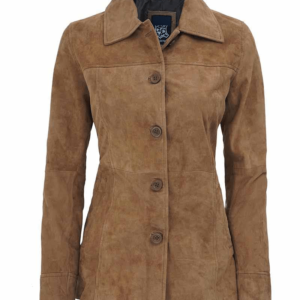 Kandis Brown Suede Leather Jacket