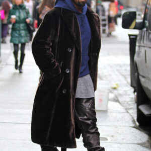 Kanye West Mens American Rapper Brown Wool Coat