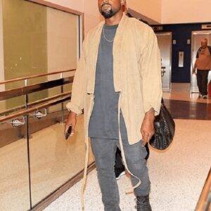 Kanye West Style Kimono Brown Cotton Jacket