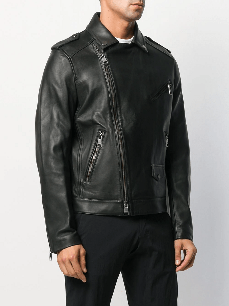 Karl Lagerfeld Mens Leather Jacket - Right Jackets