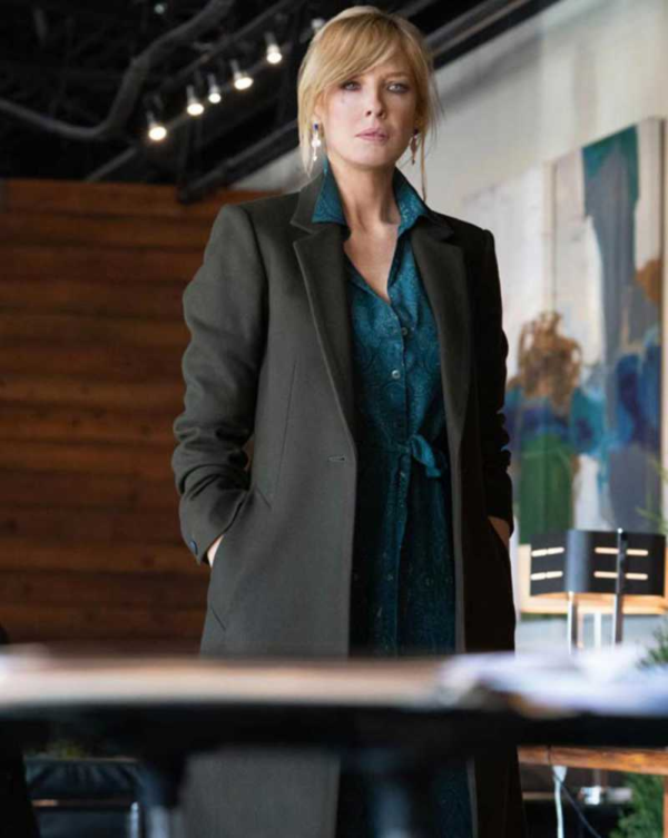 Kelly Reilly Yellowstone Beth Dutton Trench Wool Coat