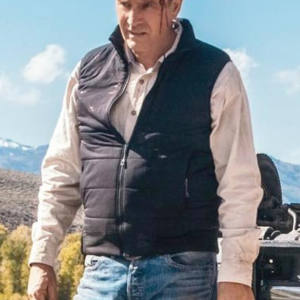 Kevin Costner Yellowstone John Dutton Quilted Parachute Vest