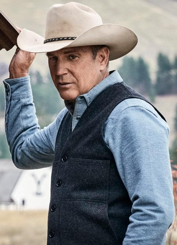 Kevin Costner Yellowstone Series John Dutton Wool Vest