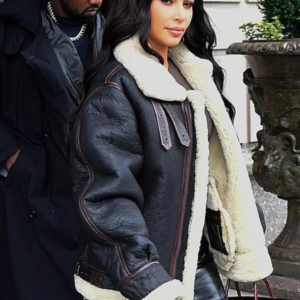 Kim Kardashians Bomber Leather Jacket