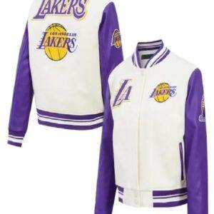 LA Lakers Cream Retro Classic Varsity Jacket