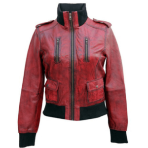 Fashion Ladies Cosmopolitan Red Leather Jacket