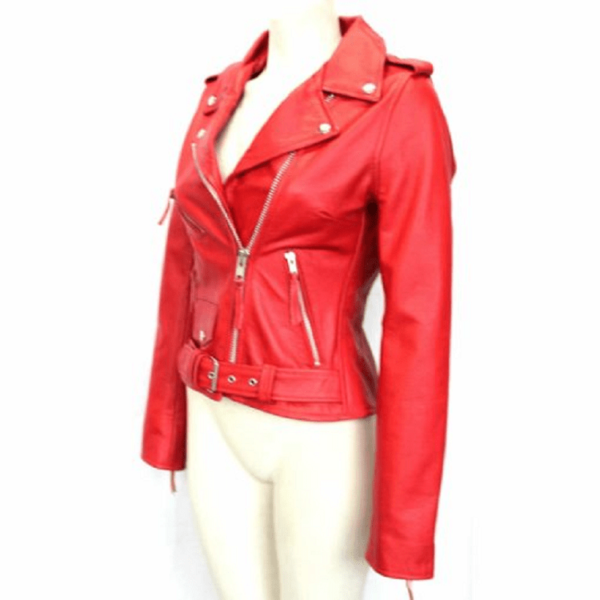 Ladies Reds Leather Jacket