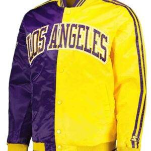 Los Angeles Lakers Fast Break Purple And Gold Satin Jacket