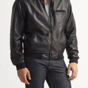 Members Only Black Bomber Faux Leather Jackets