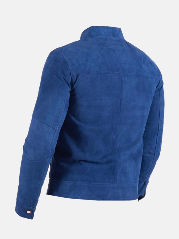 Men Vintages Slim Fit Blue Leather Jacket