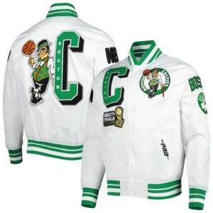 Men's Boston Celtics Pro Standard White Mash Up Capsule Satin Jacket