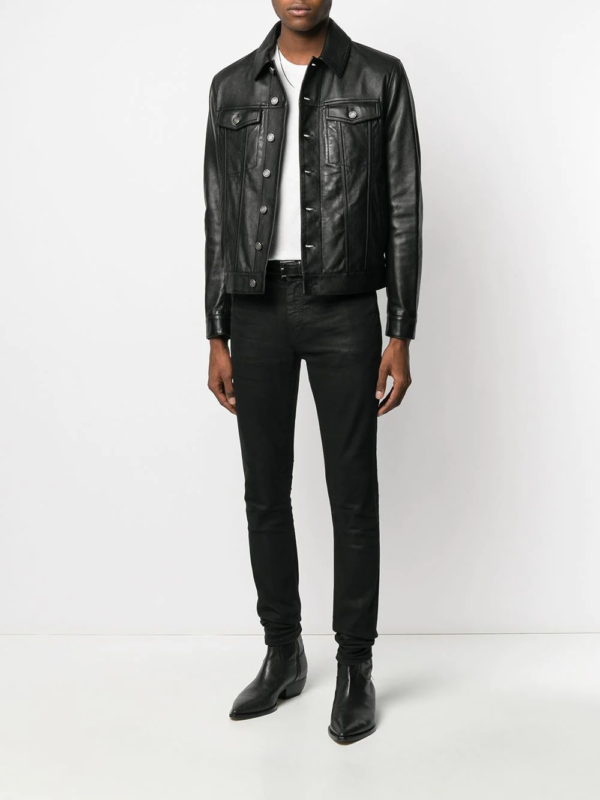 Mens Button up Leather Jackets