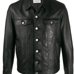 Men's Button-up Leather Jacket