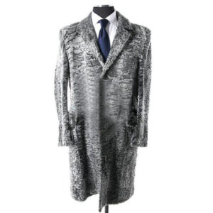 Mens Gray Persian Lamb Fur Coat