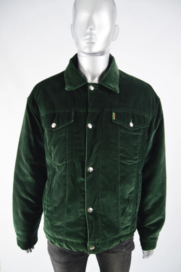 Mens Vintage Dark Green Velvet Jacket