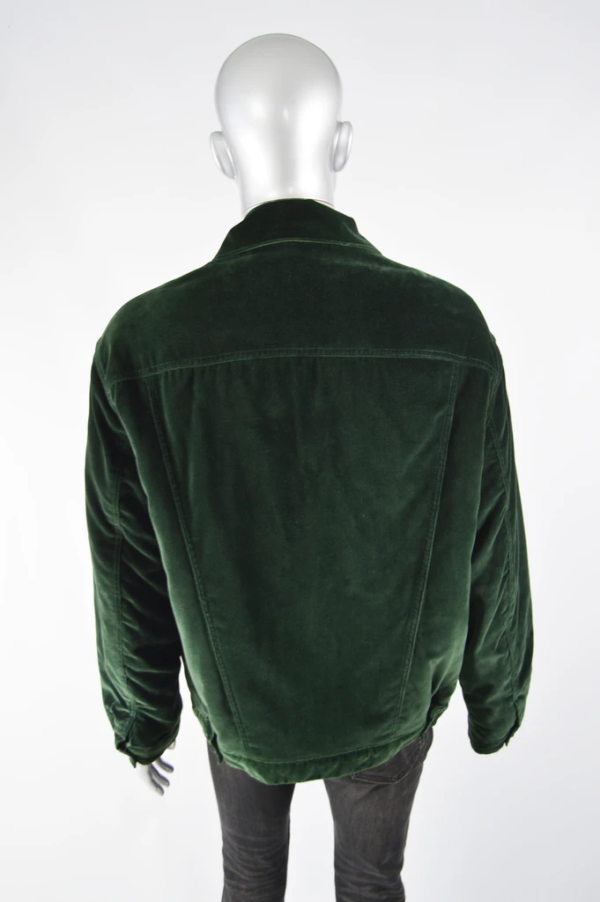 Mens Vintage Dark Greens Velvet Jacket