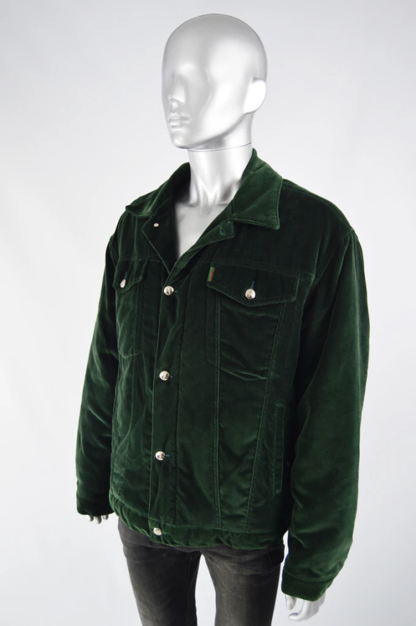 Mens Vintage Darks Green Velvet Jacket
