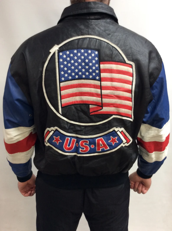 Michael Hoban Usa American Flag Biker Leather Jackets