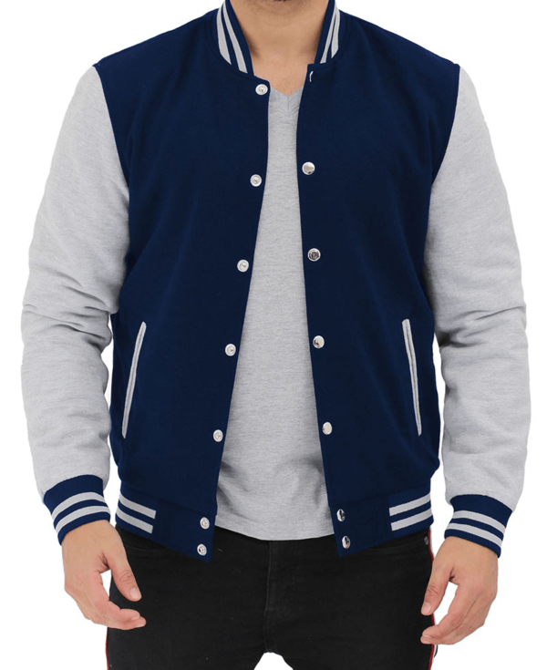 Navy Blues and Gray Varsity Fleece Jacket