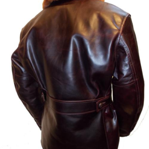 Navy Foul Weather Leather Jacket