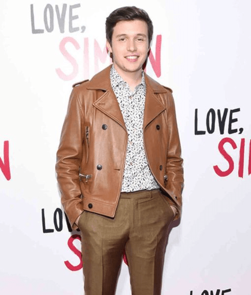 Nicks Robinson Love Simon Spier Brown Leather Jacket