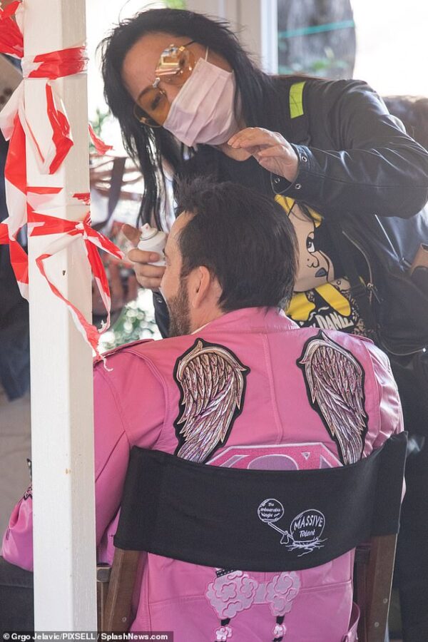 Nicolas Cage Pink angel wings Patch Jacket