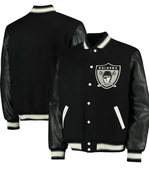 Oakland Raider Blacks Leather Jacket