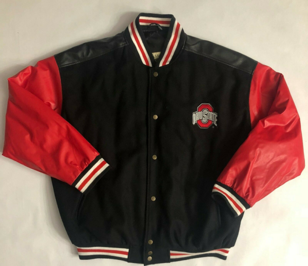 Ohio State Buckeyes Steve and Barry's Letterman Leather Jacket | Right ...
