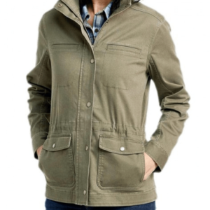 Olive Utility Green Casual Cotton Jacket