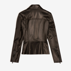 Peplum Black Leather Jacket