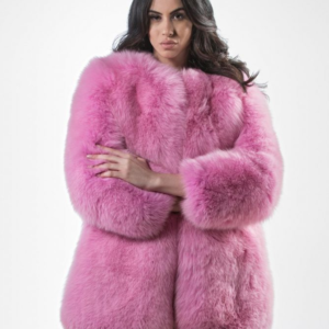Pink Fluffy Faux Fur Jacket